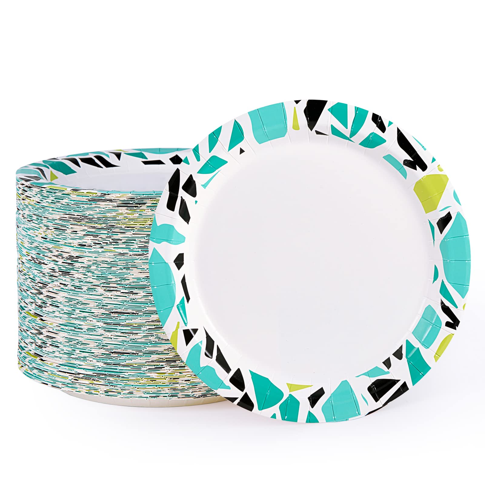 FOCUSLINE 360 Pack 8.375 Inch Disposable Paper Plates - Soak Proof & Cut Proof Bulk Party Plates for Birthday, BBQ, Picnic, Camping & Family Gatherings - Durable Eco-Friendly Dinnerware for Outdoor Events & Everyday Use