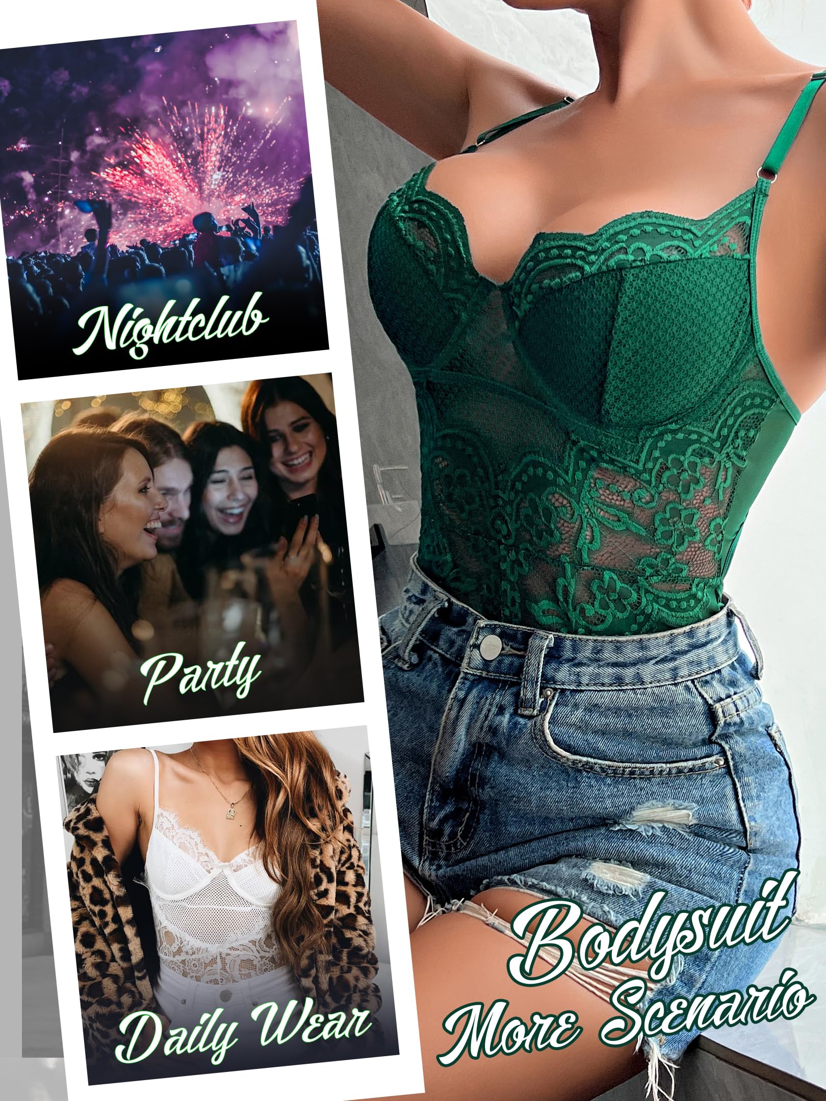 Sexy Lace Corset Bodysuit for Women - Mesh Teddy Lingerie with Snap Crotch | Perfect for Date Night, Boudoir Photoshoot & Going Out Tops