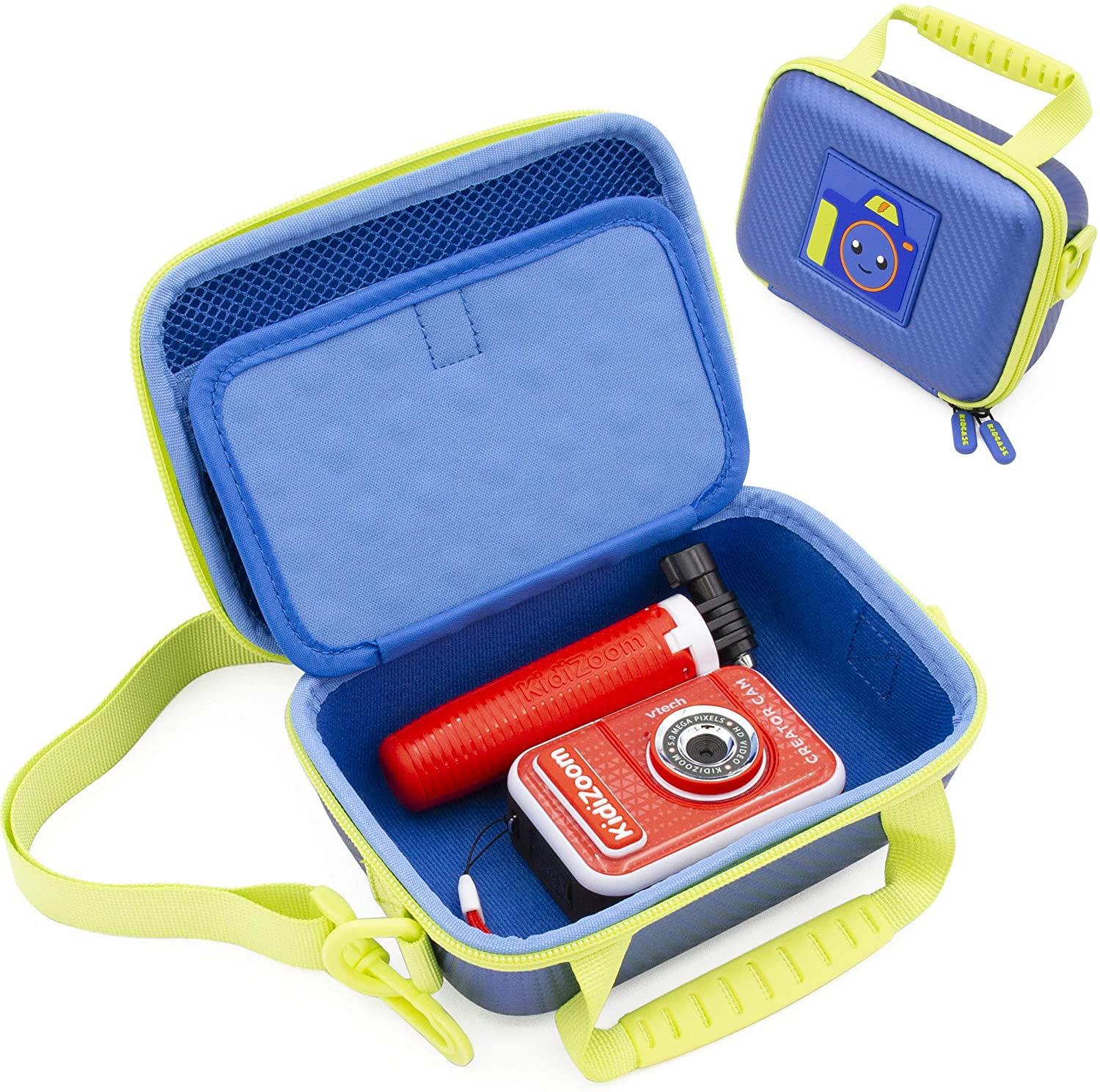 CASEMATIX Durable Protective Case for VTech Kidizoom Creator Cam & Kidizoom Camera - Shockproof Blue Storage Case for Kids' Digital Camera Accessories - Perfect for Travel, School & Outdoor Adventures