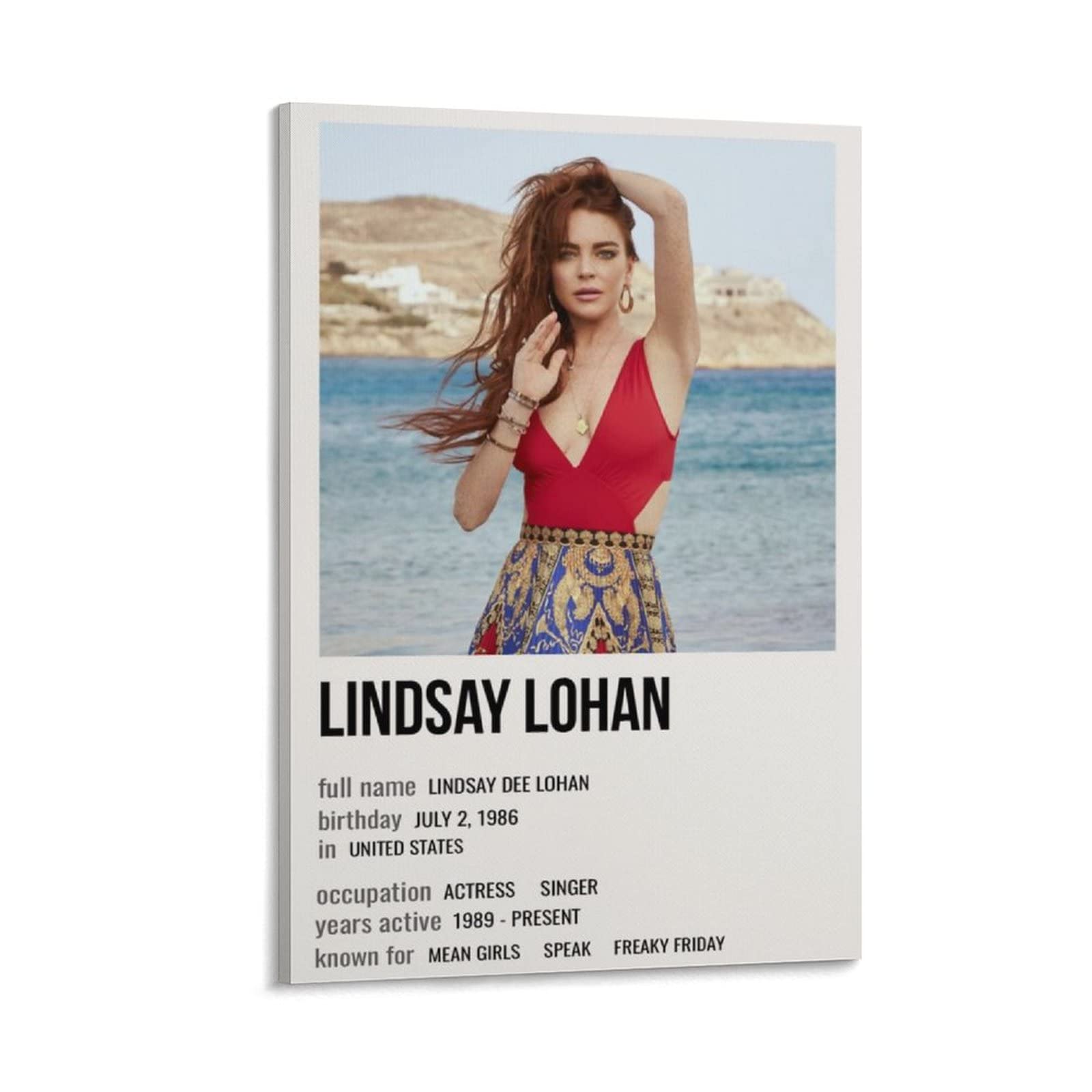 Lindsay Lohan Canvas Poster - 24x36 Inch (60x90cm) Framed Wall Art for Bedroom, Office & Sports Room Decor - Perfect Gift for Fans & Home Decoration