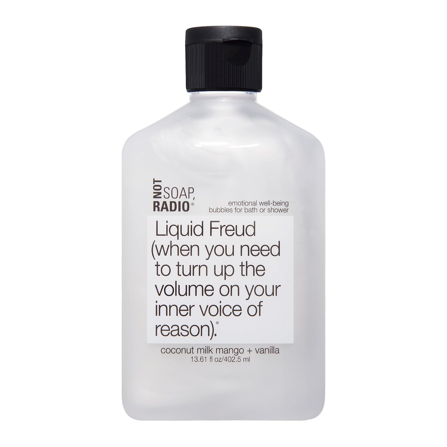 Not Soap, Radio Liquid Freud Coconut Milk Mango Vanilla Bath & Shower Gel with St. John's Wort | Moisturizing Body Wash for Dry Skin | Relaxing Aromatherapy for Bath & Shower Time