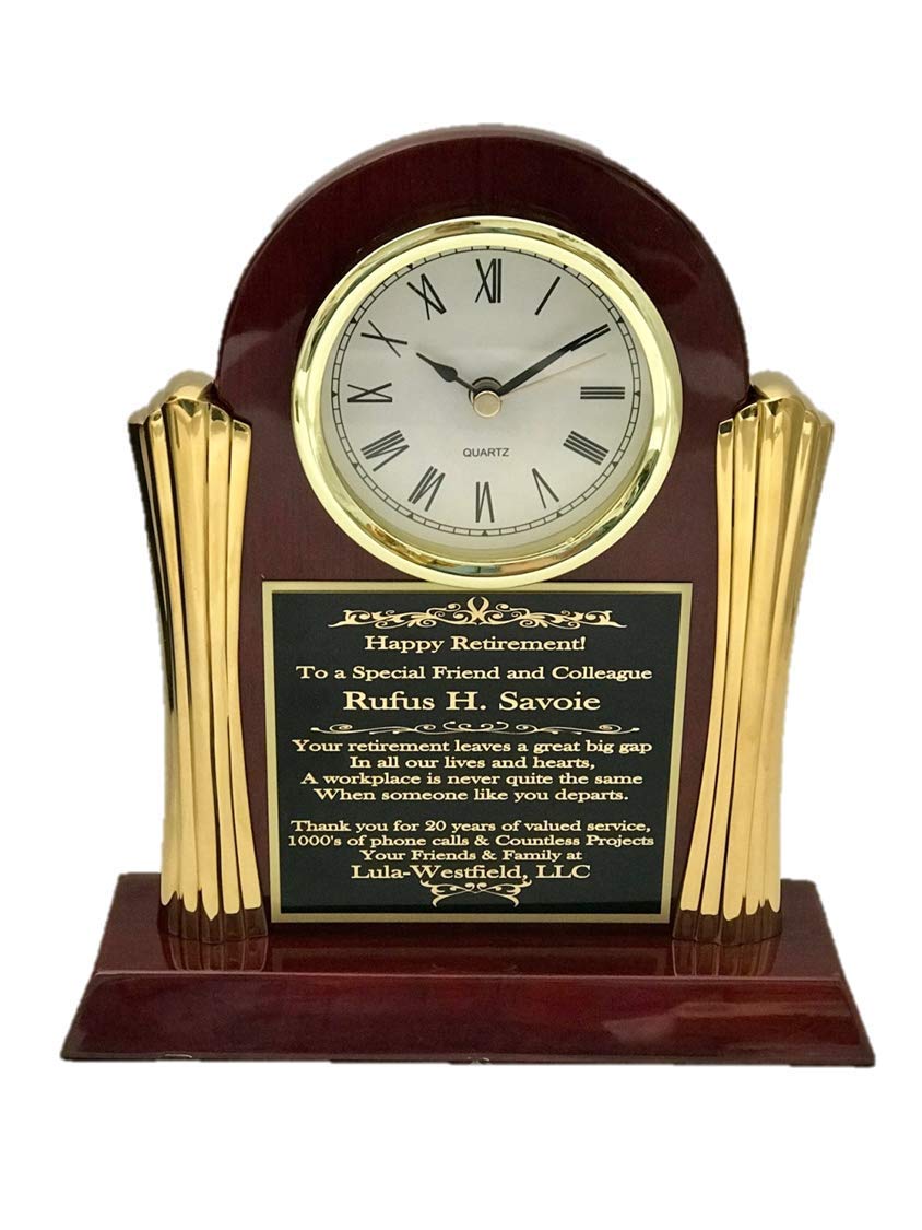 Personalized Retirement Clock Gift - Engraved Achievement Award for Graduation, Customer Service, Police, Firefighters & Medical School - Perfect for Office, Home & Corporate Recognition Ceremonies