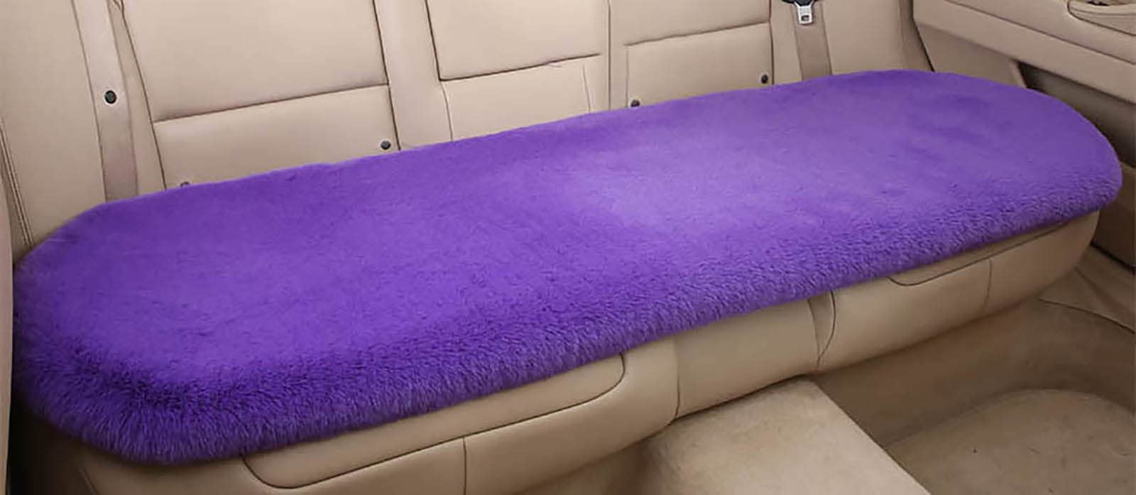 Fluffy Imitation Rabbit Fur Car Seat Cushion - Winter Warm & Comfortable Thickening Front/Rear Seat Cover - Purple Back Seat Car Interior Accessories (Perfect for Cold Weather Commutes & Road Trips)