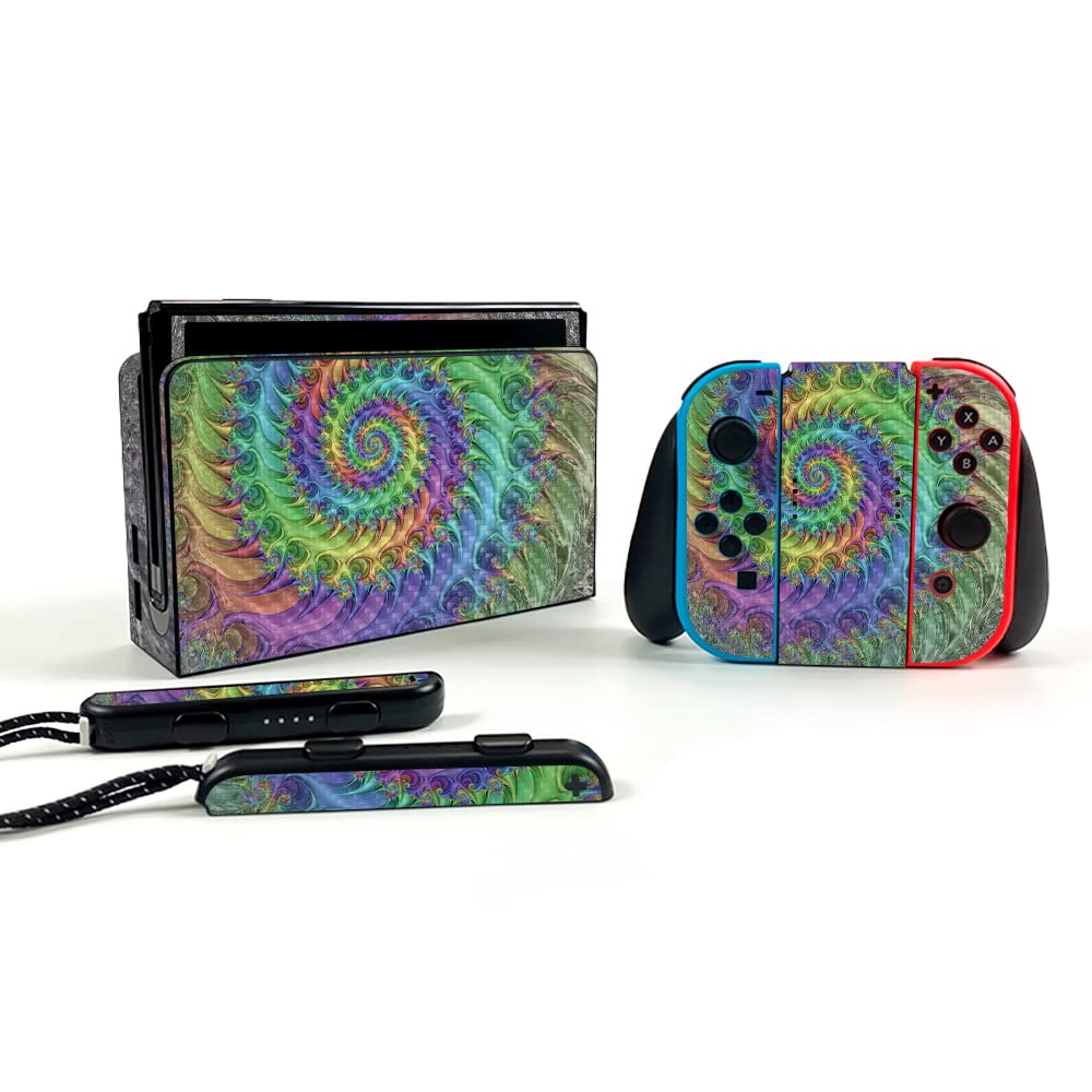 Premium Carbon Fiber Skin for Nintendo Switch OLED - Durable Protective Cover with Textured Finish | Easy to Apply & Remove | Made in USA | Perfect for Gaming, Travel & Style Protection