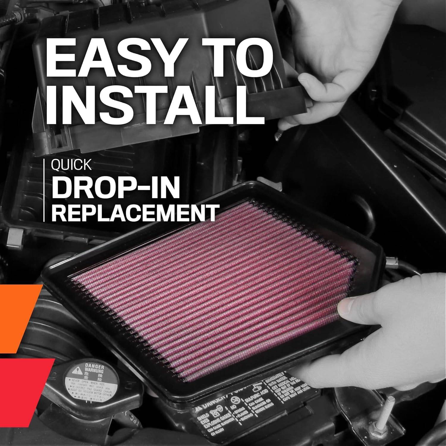 K&N 33-2377 High Performance Washable & Reusable Engine Air Filter - Compatible with 2007-2009 Honda CR-V EX/EX-L/LX 2.4L L4 - Improve Engine Power & Fuel Efficiency - Perfect for Off-Roading & Daily Commuting