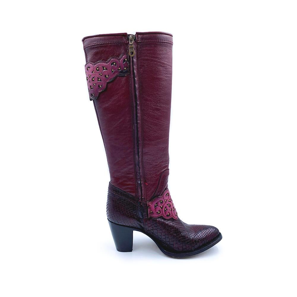 3F03PH Women's Fashion Cowboy Boots - Genuine Python Leather, Western Style, Comfortable & Stylish for Parties, Rodeos & Everyday Wear