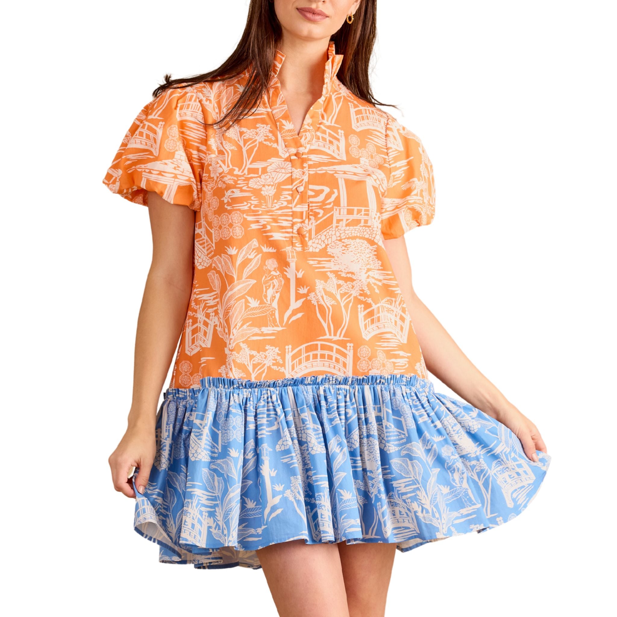 Elegant Gia Pagoda Pleated Dress for Women - Flowy A-Line Midi Dress with Ruffles for Casual, Office & Party Wear | Perfect for Summer, Weddings & Special Occasions