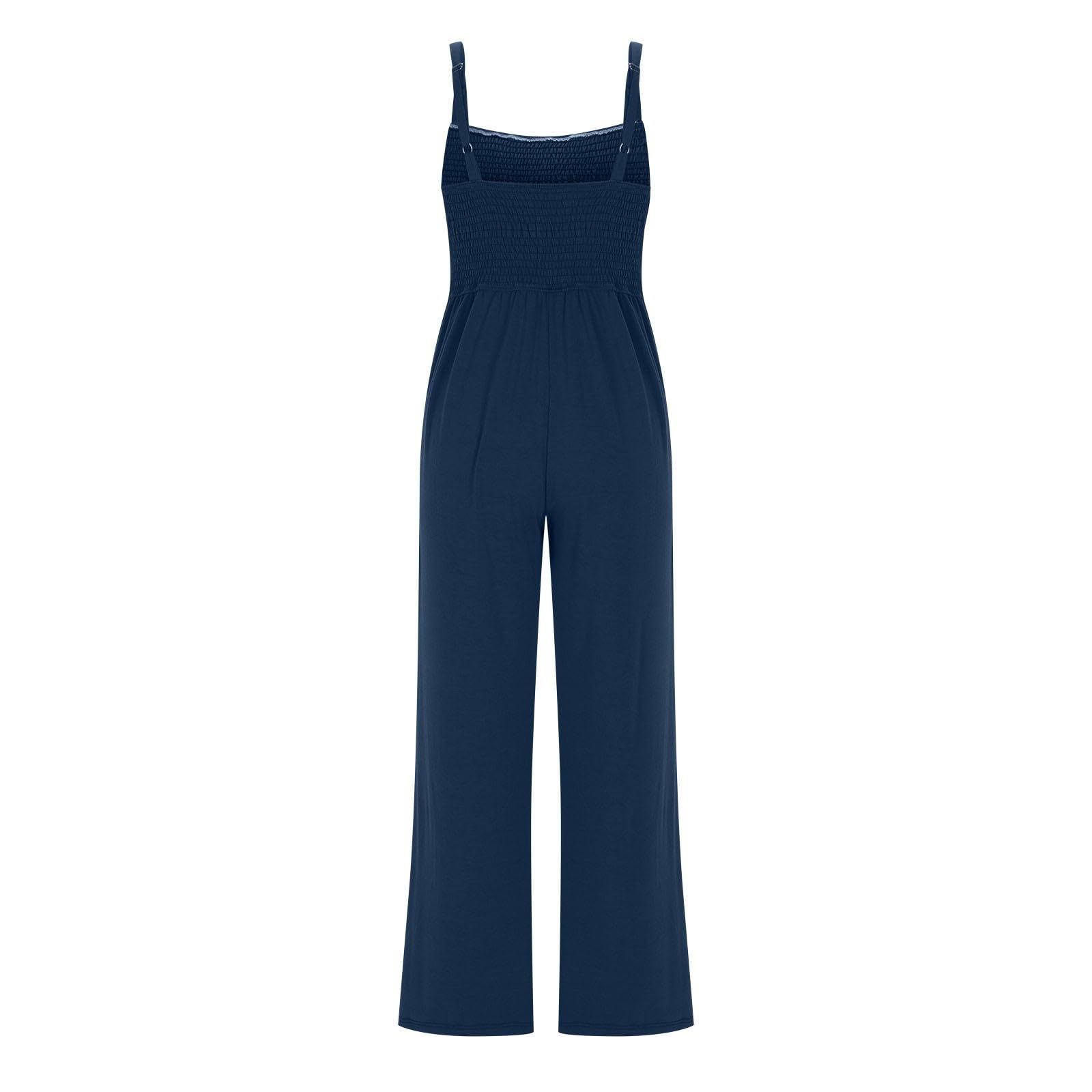 Women's Sleeveless Jumpsuit - Casual Loose Overalls Romper with Pockets | Wide Leg One Piece Travel Outfit for Summer, Beach & Vacation Wear