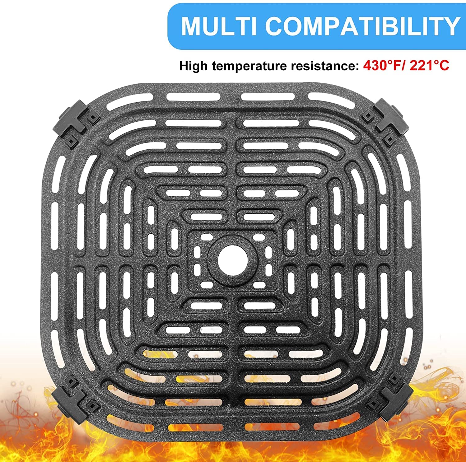 4PCS Premium Rubber Feet for Bella Pro Series & Dreo COSORI Air Fryers - Non-Slip Silicone Bumpers for Air Fryer Trays, Grill Pans & Plates | Prevents Scratches & Noise on Countertops