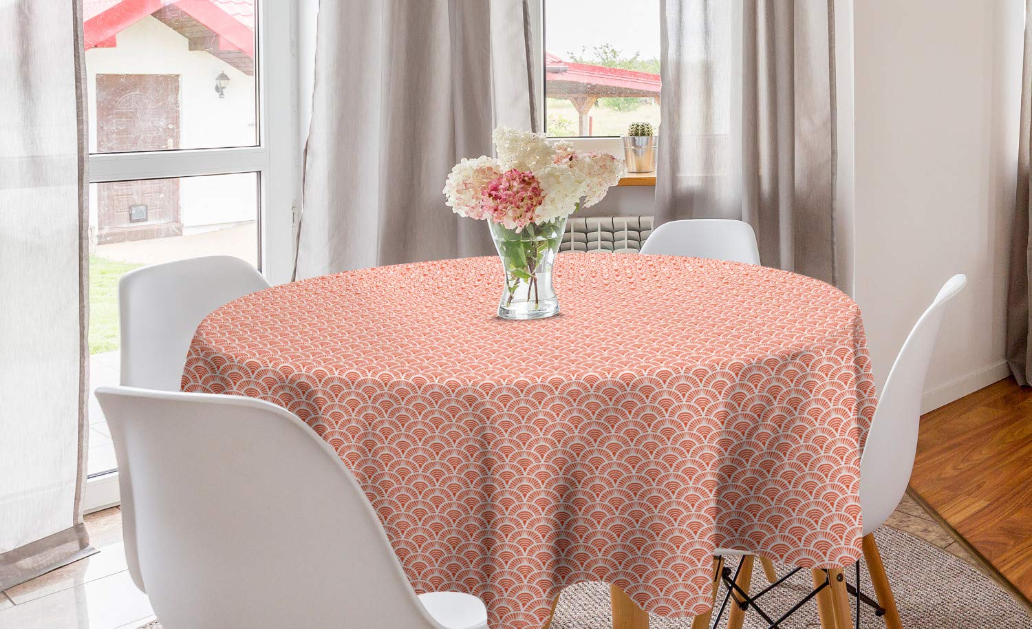 Ambesonne Asian Round Tablecloth 60