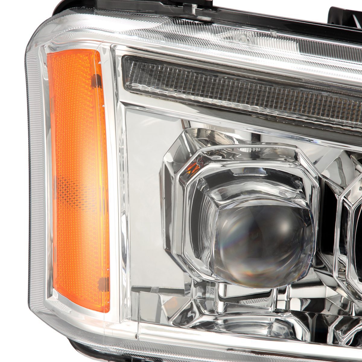 03-06 Chevrolet Silverado & 02-06 Avalanche (No Body Cladding) NOVA Series LED Projector Headlights - Chrome Housing - Bright White Light for Night Driving & Off-Road Use