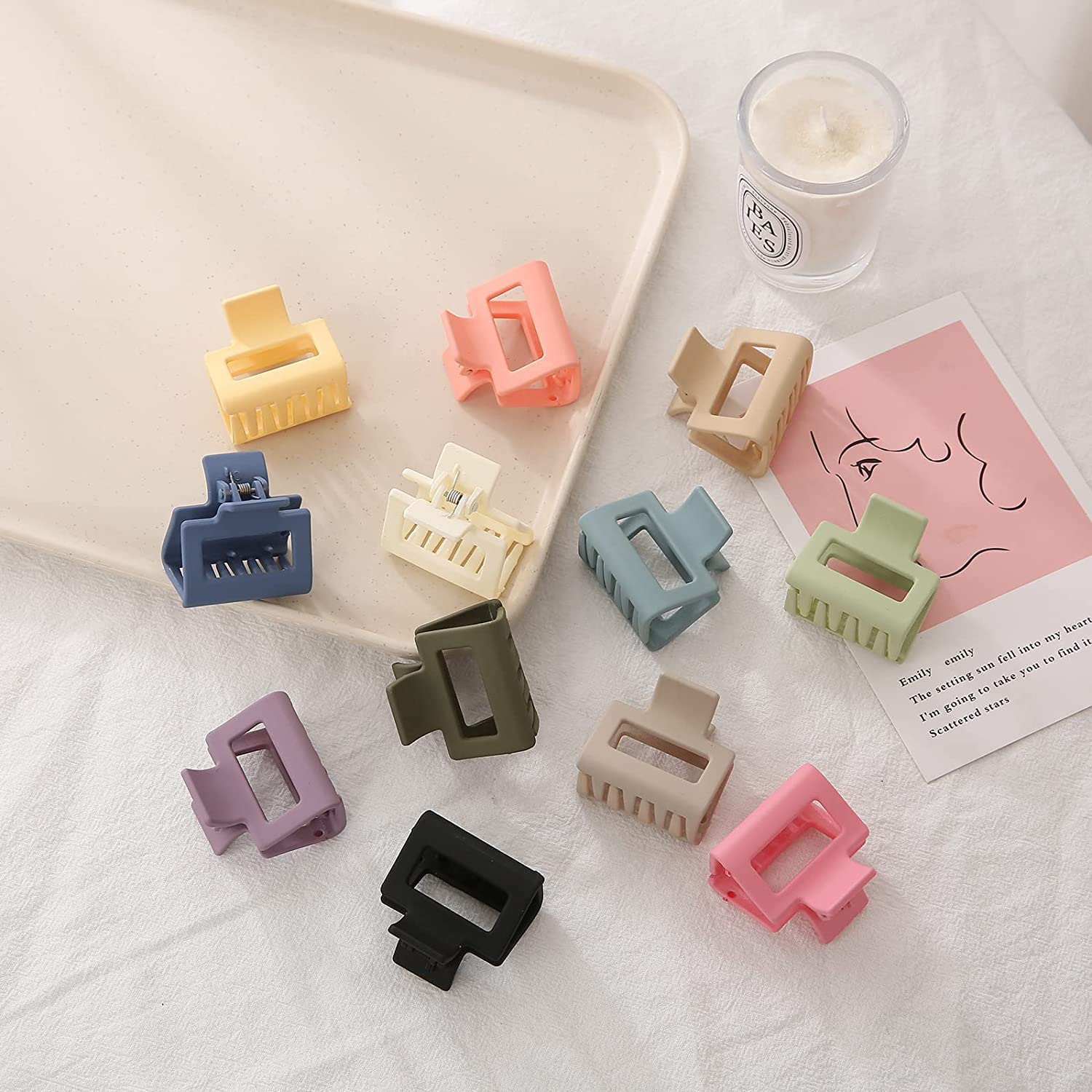 Truvic 4-Piece Matte Square Hair Claw Clips for Thin to Medium Thick Hair - 2 Inch Non-Slip Jaw Clips for Women (Great for Work, Gym, or Everyday Styling)