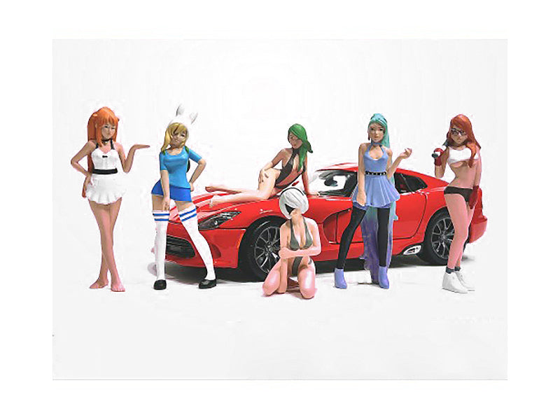 1/18 Scale Cosplay Girls 6-Piece Figure Set for Model Scenes - Perfect for Diorama Displays, Collectors & Anime Enthusiasts