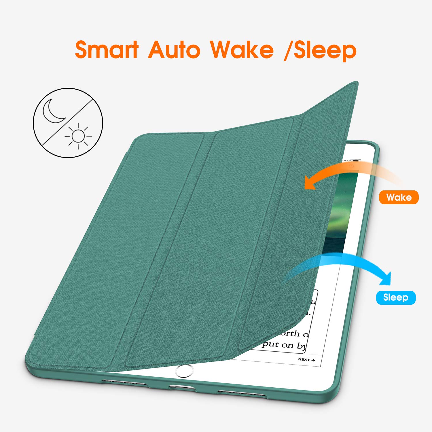 Premium Smart Case for iPad Air 3 (2019) & iPad Pro 10.5 (2017) - Ultra Slim TPU Back Cover with Pencil Holder | Auto Sleep/Wake | Strong Protection | Lake Blue | Perfect for Work, Travel & School Use