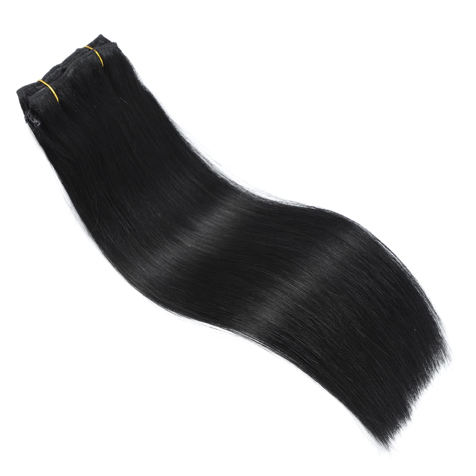 Clip in Hair Extensions 22 Inch - 9pcs 130g Jet Black Human Hair Extensions Straight & Soft - Natural Remy Hair for Thickening & Styling - Perfect for Parties, Weddings & Daily Wear