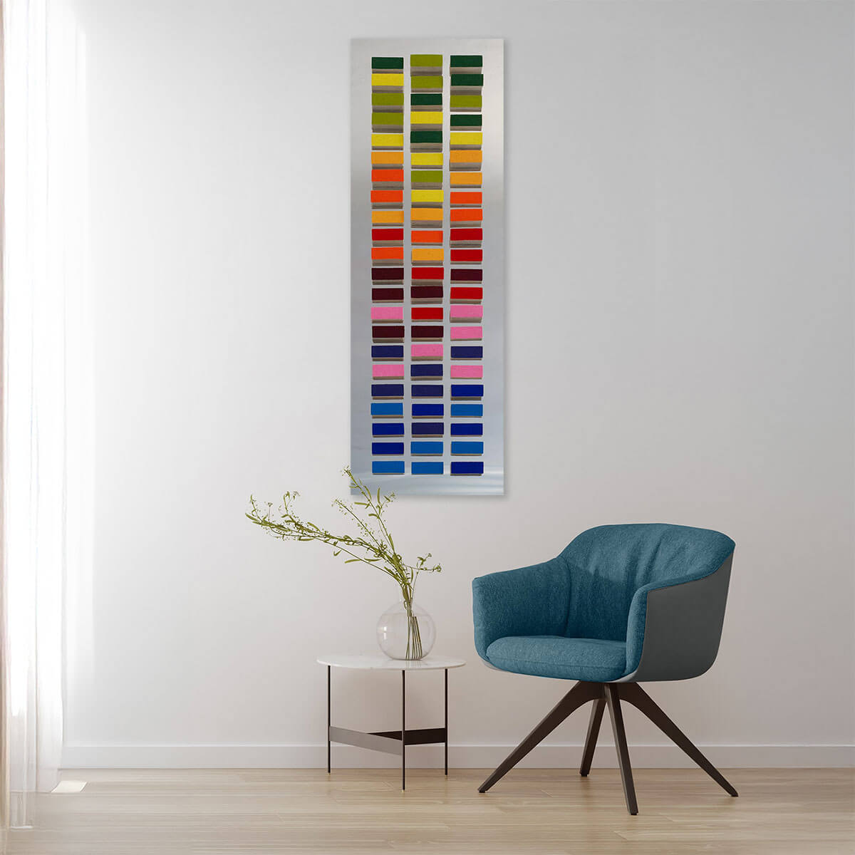 Vertical Reflection Harlequin Wall Art - Modern Abstract Canvas Painting for Living Room, Bedroom & Office Decor