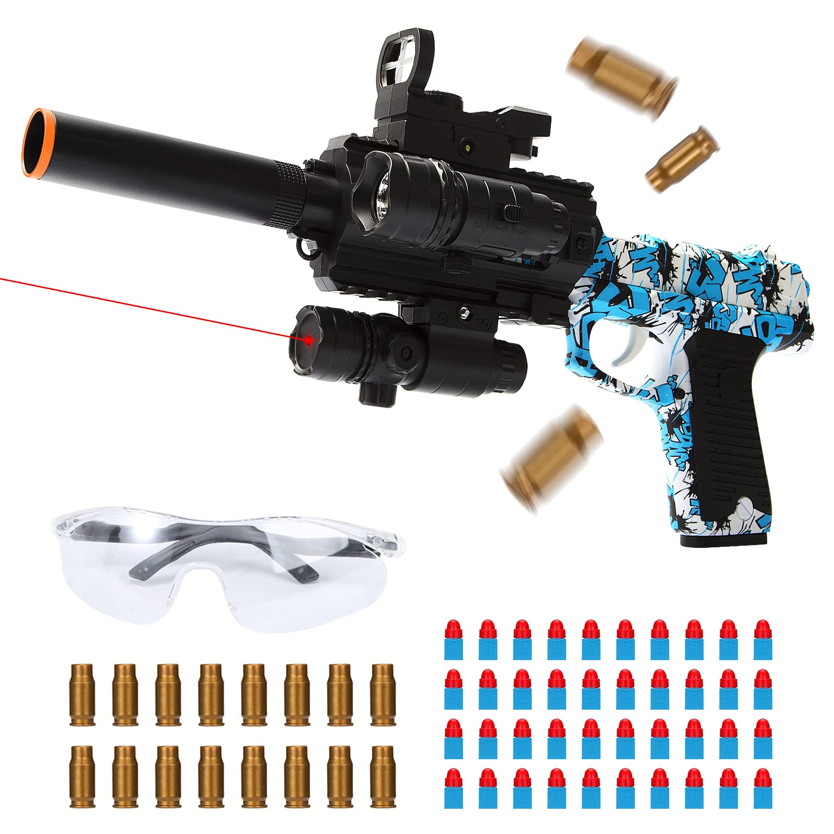 **Foam Bullet Shooting Game Toy for Kids 8-12 - Adjustable Scope, Jump Ejecting Magazine, Safe Foam Darts - Fun Outdoor & Indoor Play for Boys & Girls**