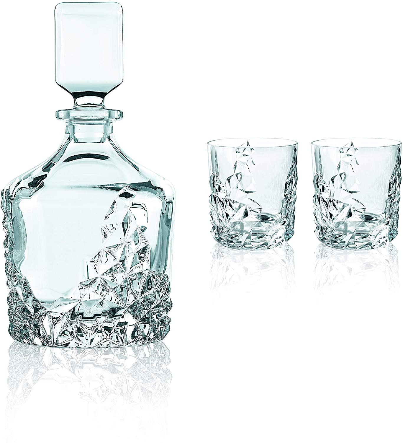 Premium Whisky Decanter Set with Glasses - Nachtmann Sculpture 101984 (750ml Decanter + 365ml Glasses) - Perfect for Home Bar, Gifts & Whiskey Tasting Parties