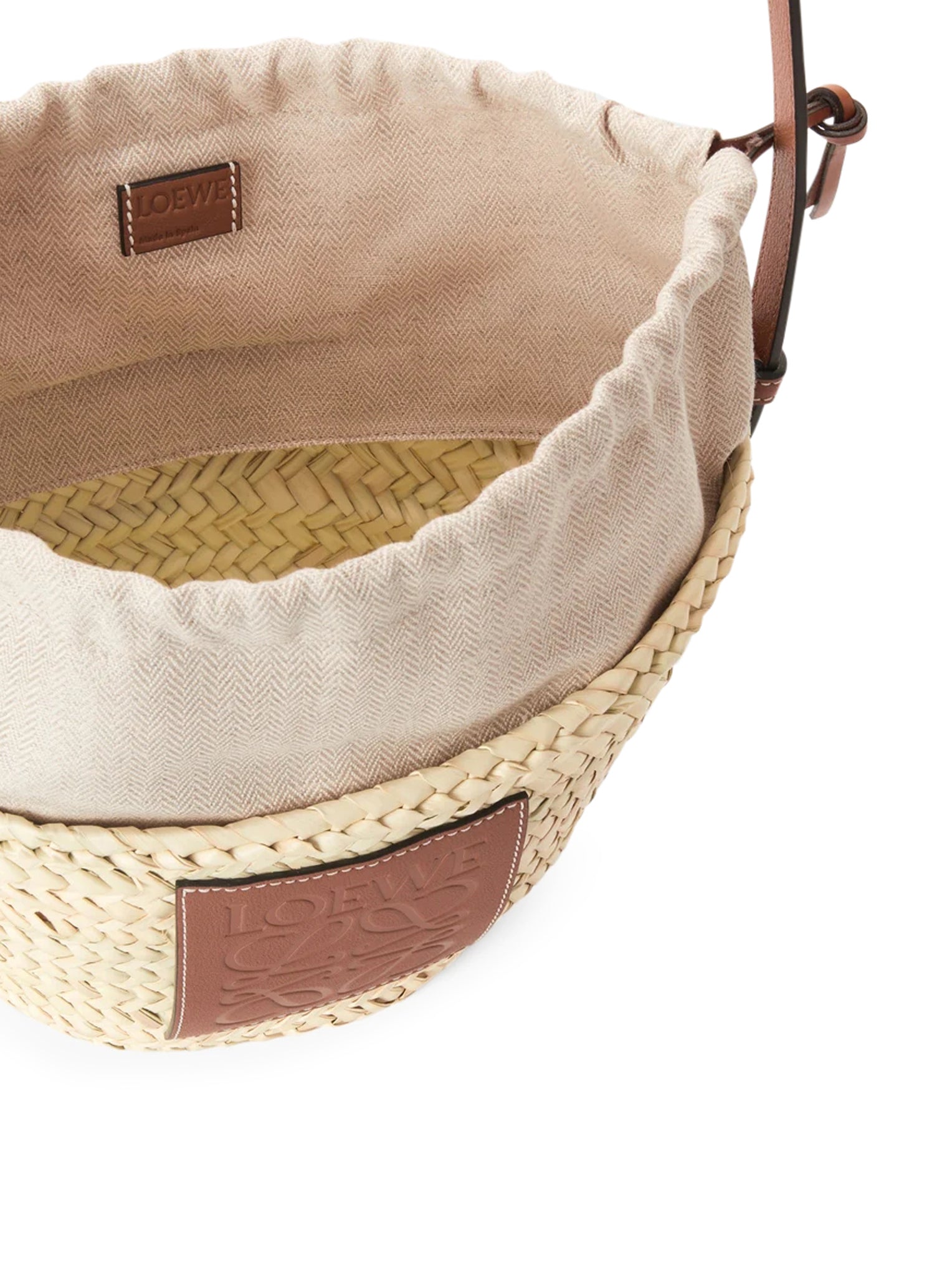 Loewe x Paula's Ibiza Bucket Bag in Nude Neutrals - A223222X01 2435 Natural Tan | Stylish Beach & Summer Accessory for Women