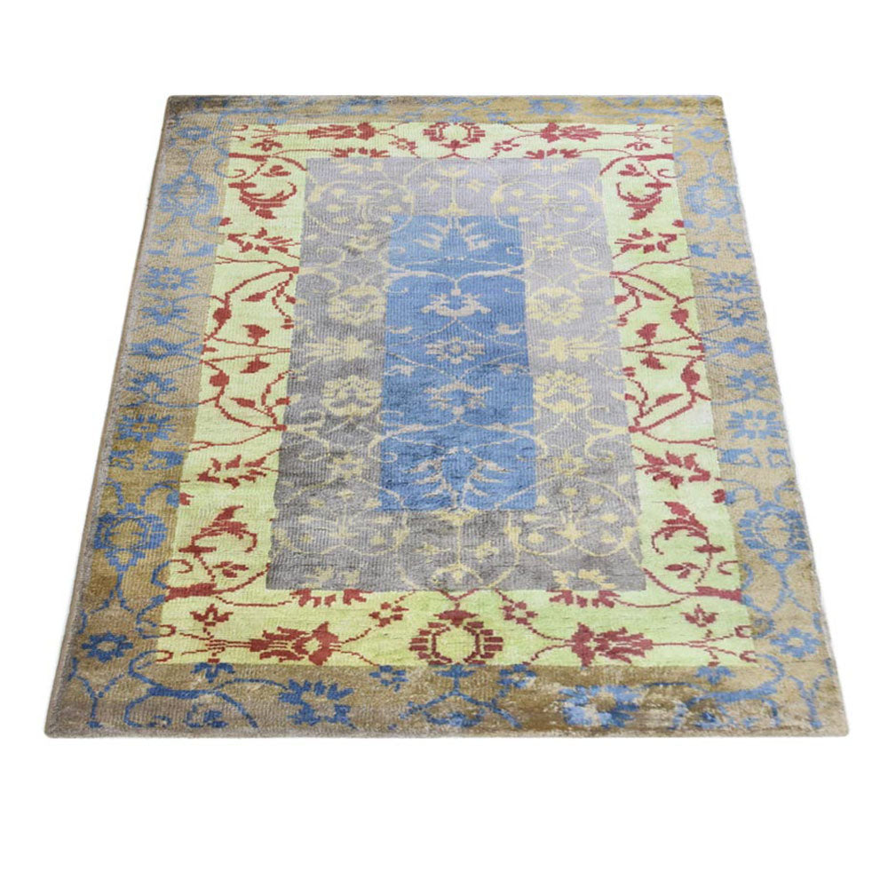 Hand Knotted Hypnotic Design Area Rug - Boho Chic Home Decor for Living Room, Bedroom & Office