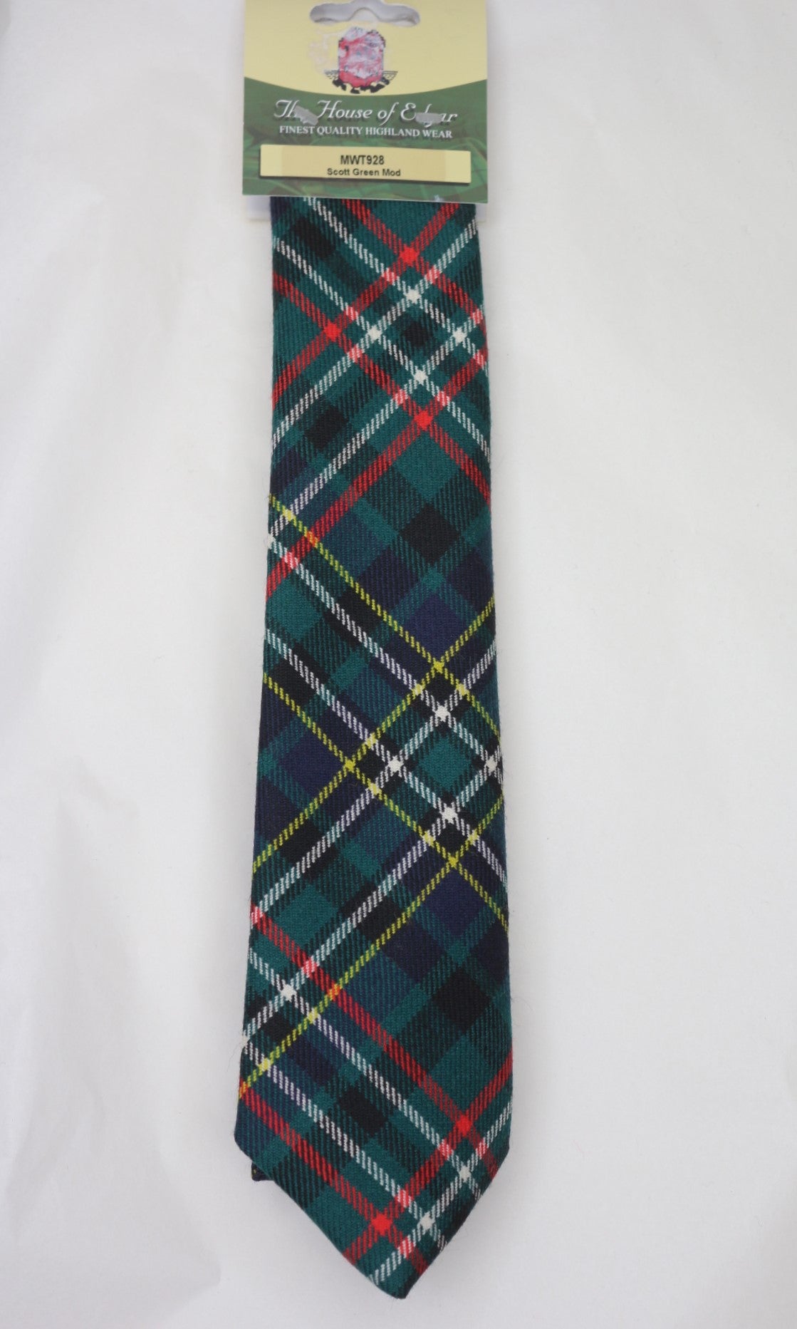 Scott Modern Green Tartan Tie - Classic Plaid Necktie for Men | Perfect for Weddings, Business Meetings & Formal Events