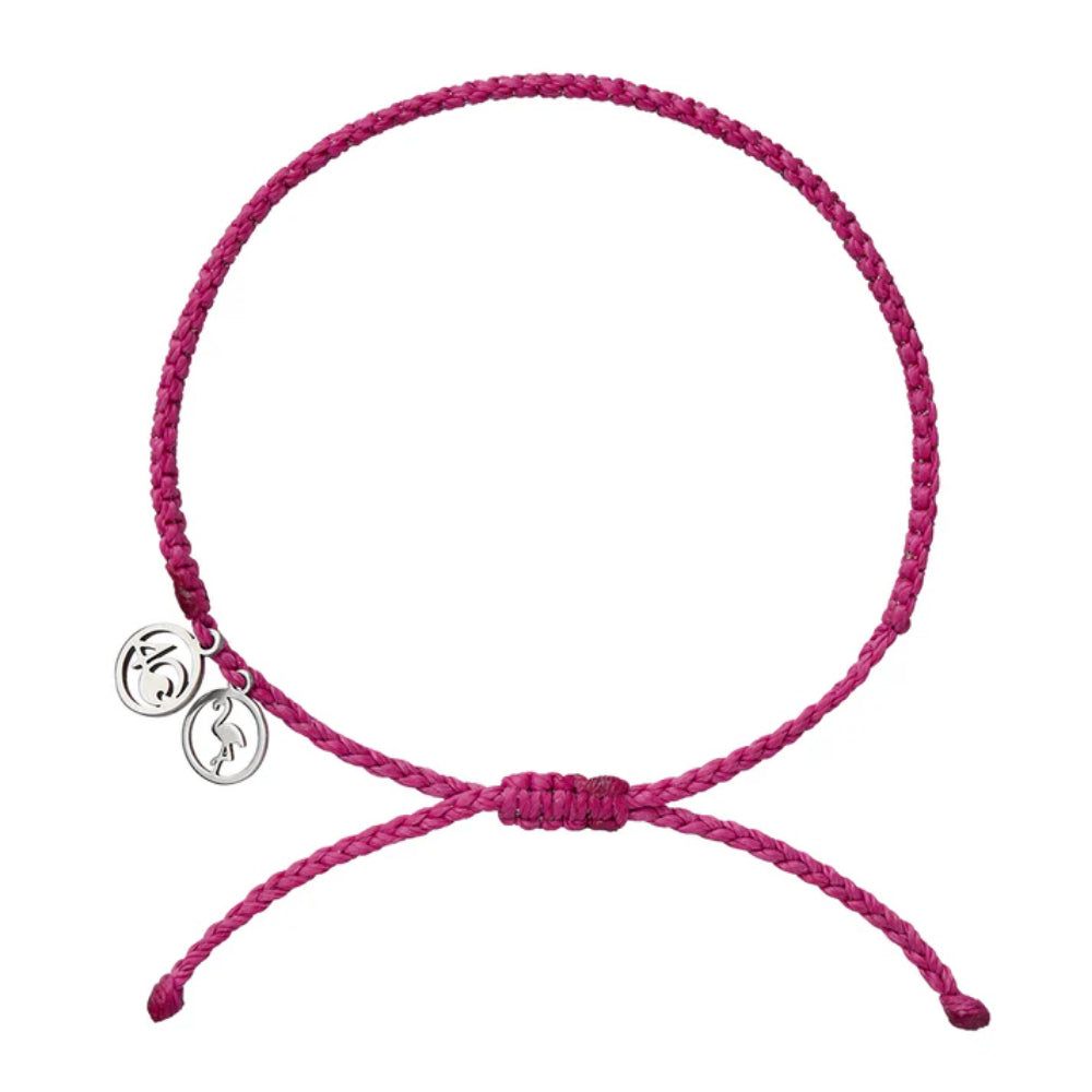 4Ocean Flamingo Braided Bracelet - Eco-Friendly Recycled Ocean Plastic Jewelry for Women & Men | Trendy Beach Accessory, Gift for Ocean Lovers, Perfect for Summer Vacations & Environmental Awareness Events