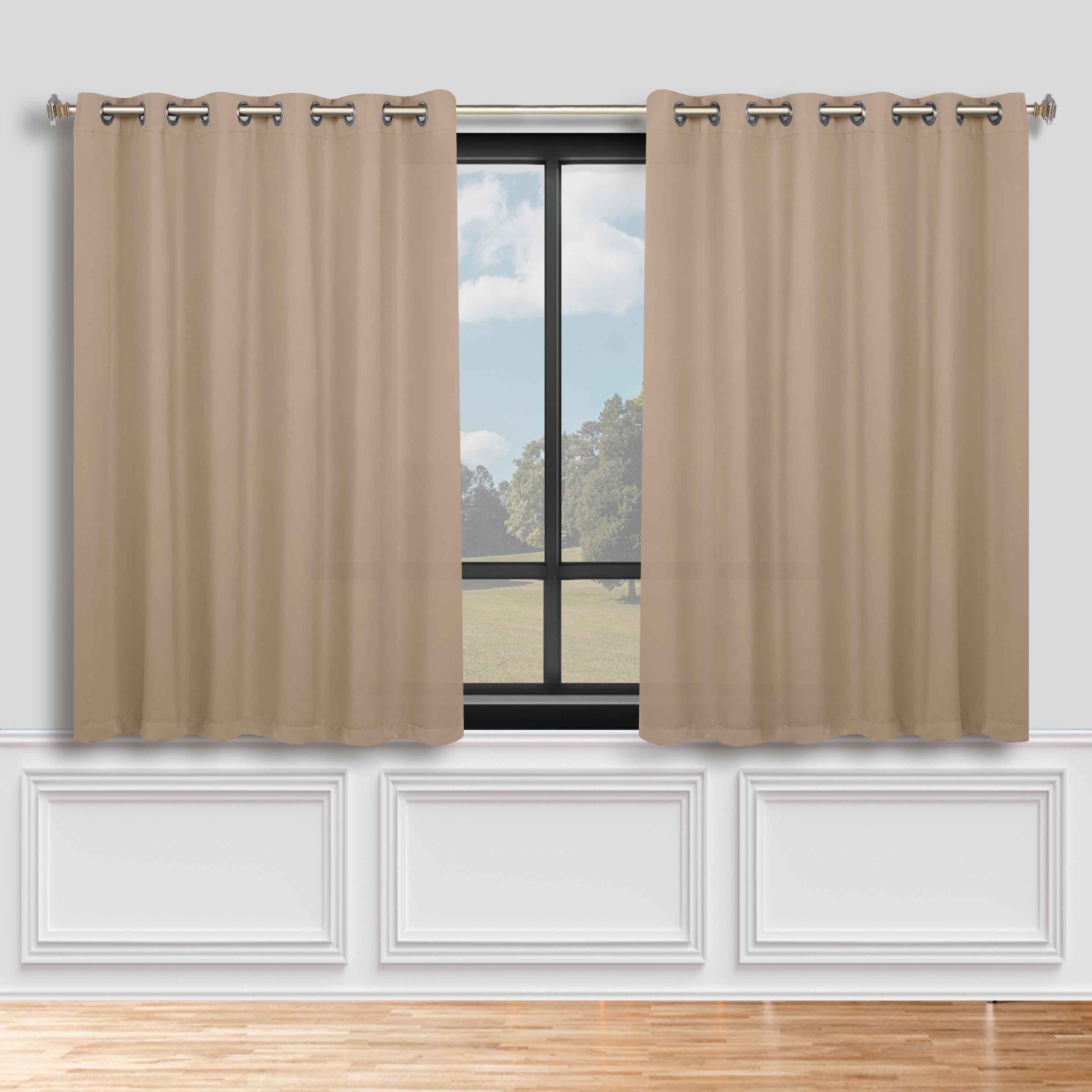 Machine Washable Blackout Curtains Set of 2 - Solid Color Room Darkening Window Treatments for Bedroom & Nursery - Blocks Light & Noise for Better Sleep