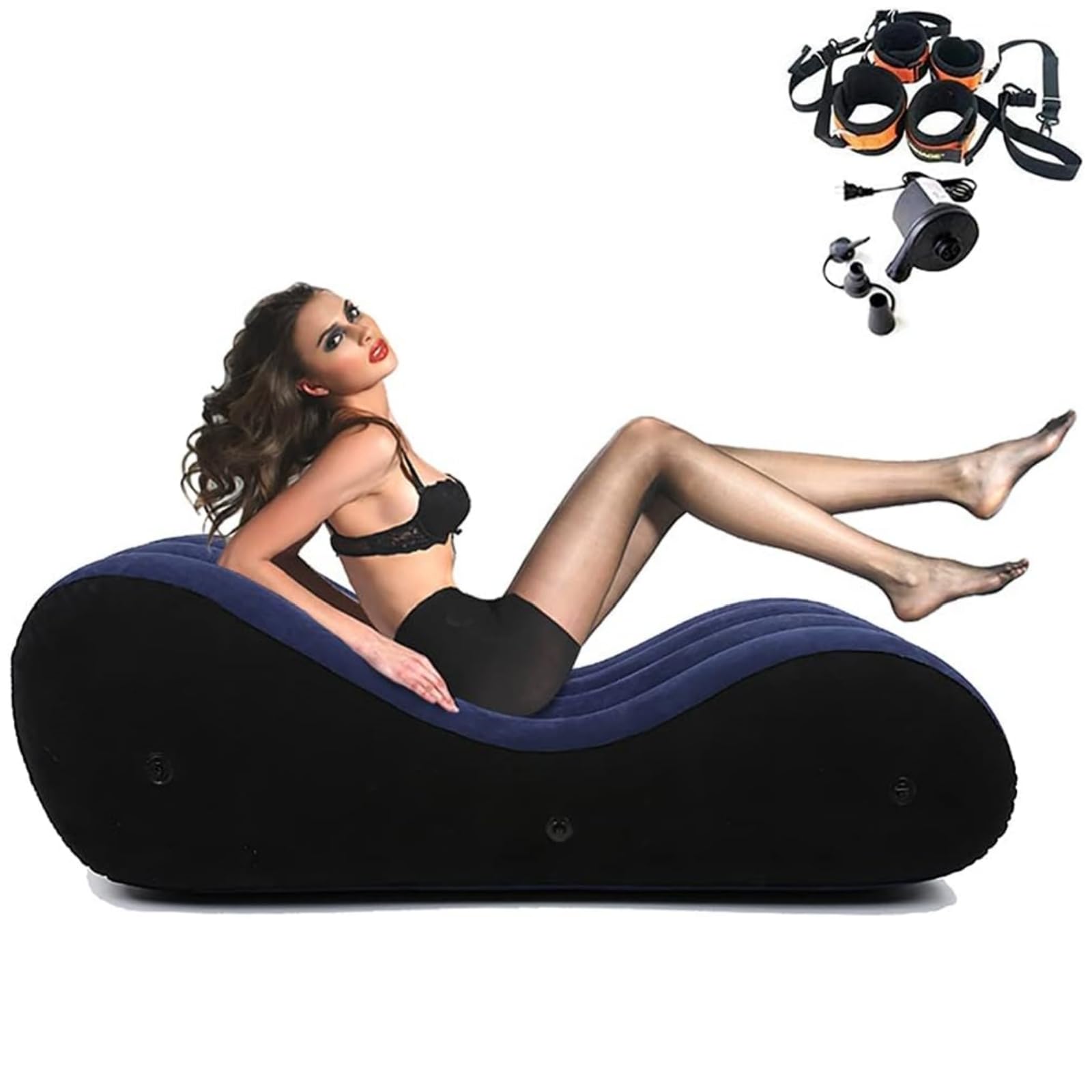 Inflatable Sex Sofa Chair - Portable PVC Rubber Nylon Adult Furniture for Deeper Positions, Travel & Exercise - Waterproof Flocking Bed for Couples, Home Use & Hotels