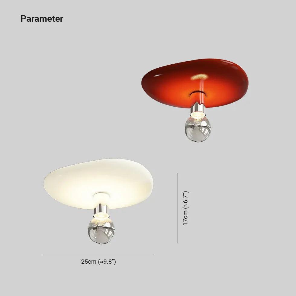 Modern Red Irregular Round Recessed Ceiling Light - Dimmable LED Fixture for Living Room, Bedroom, Kitchen & Hallway Lighting