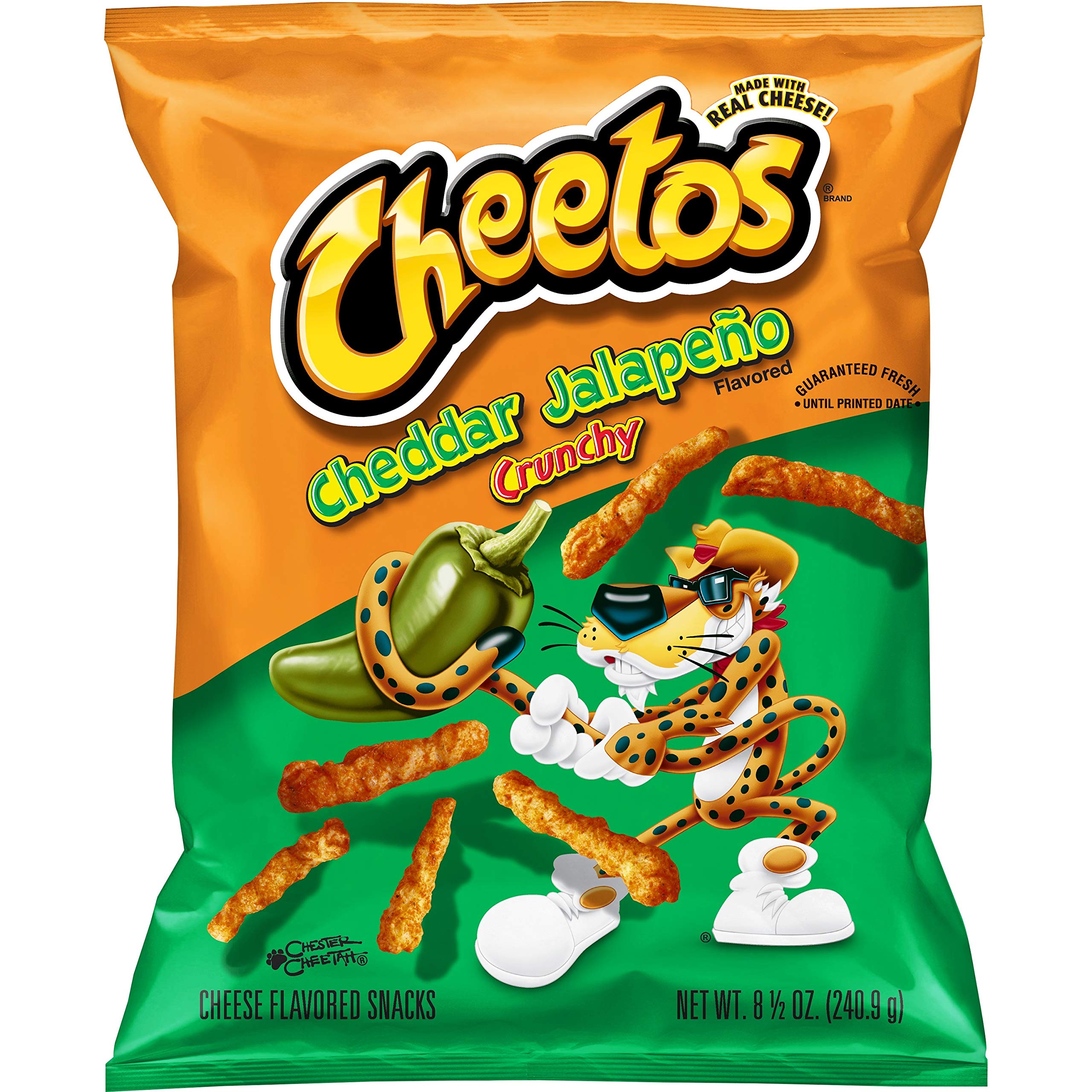 Crunchy Cheddar Jalapeño Cheese Flavored Cheetos Snacks - 8.5 Oz Pack | Spicy & Cheesy Corn Puffs for Parties, Movie Nights & On-the-Go Snacking