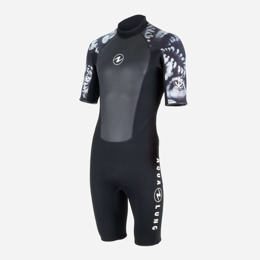 Aqualung Men's Hydroflex 3mm Neoprene Shorty Wetsuit for Snorkeling, Scuba Diving & Water Sports | Warm & Flexible Swimwear