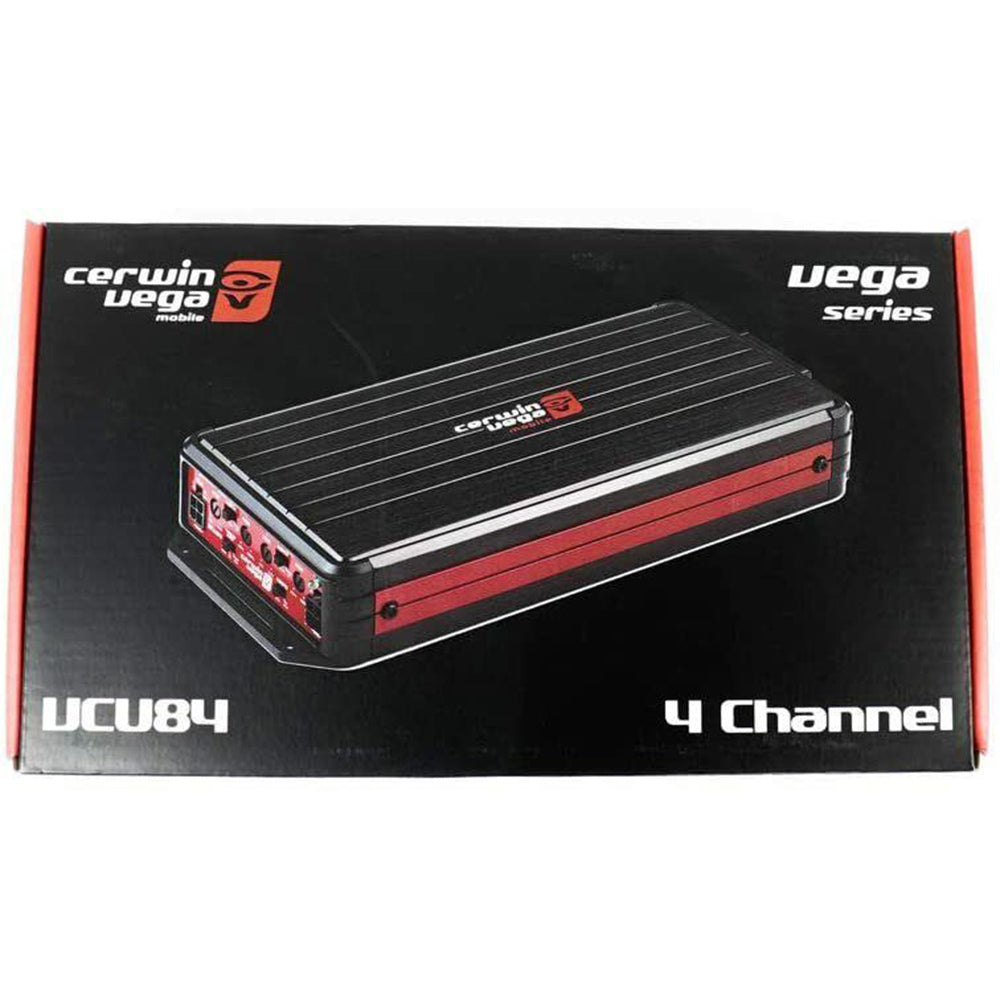 Cerwin Vega VCU84 1200W Peak 500W RMS Class D 4 Channel Marine Amplifier - High Power Waterproof Boat Audio System for Outdoor & Marine Use