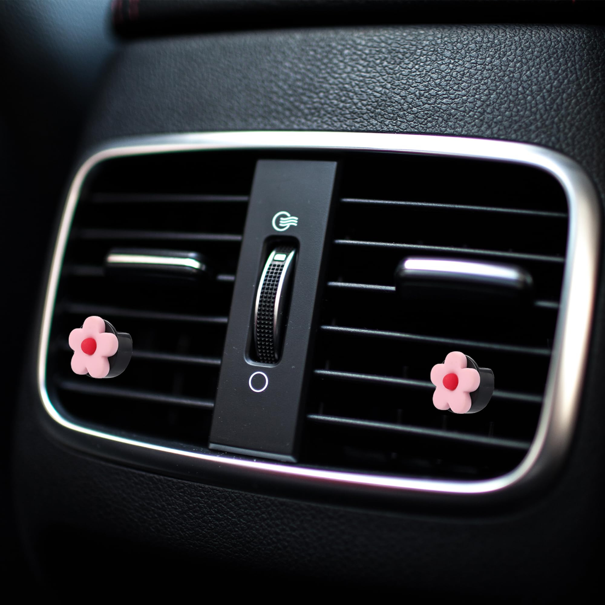 X AUTOHAUX 8PCS Floral Car Air Vent Clips - Pink Flower Shaped Air Freshener for Car Interior, AC Vent Decor Accessories | Perfect for Home, Office & Travel Use