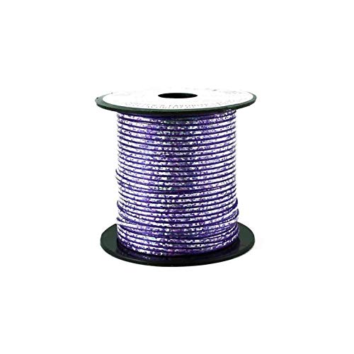 Purple Holographic Plastic Craft Lace Lanyard String - 50 Yard Bulk Roll for DIY Jewelry, Keychains & Scrapbooking Supplies | Perfect for School Projects, Party Favors & Crafting Accessories