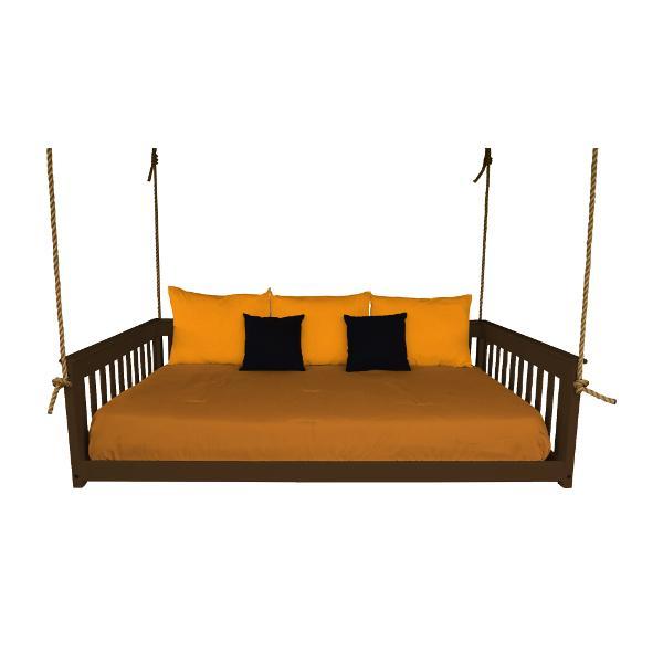 VersaLoft Mission Style Hanging Daybed with Rope - Indoor/Outdoor Boho Chic Swing Bed for Porch, Patio, Garden & Backyard Relaxation