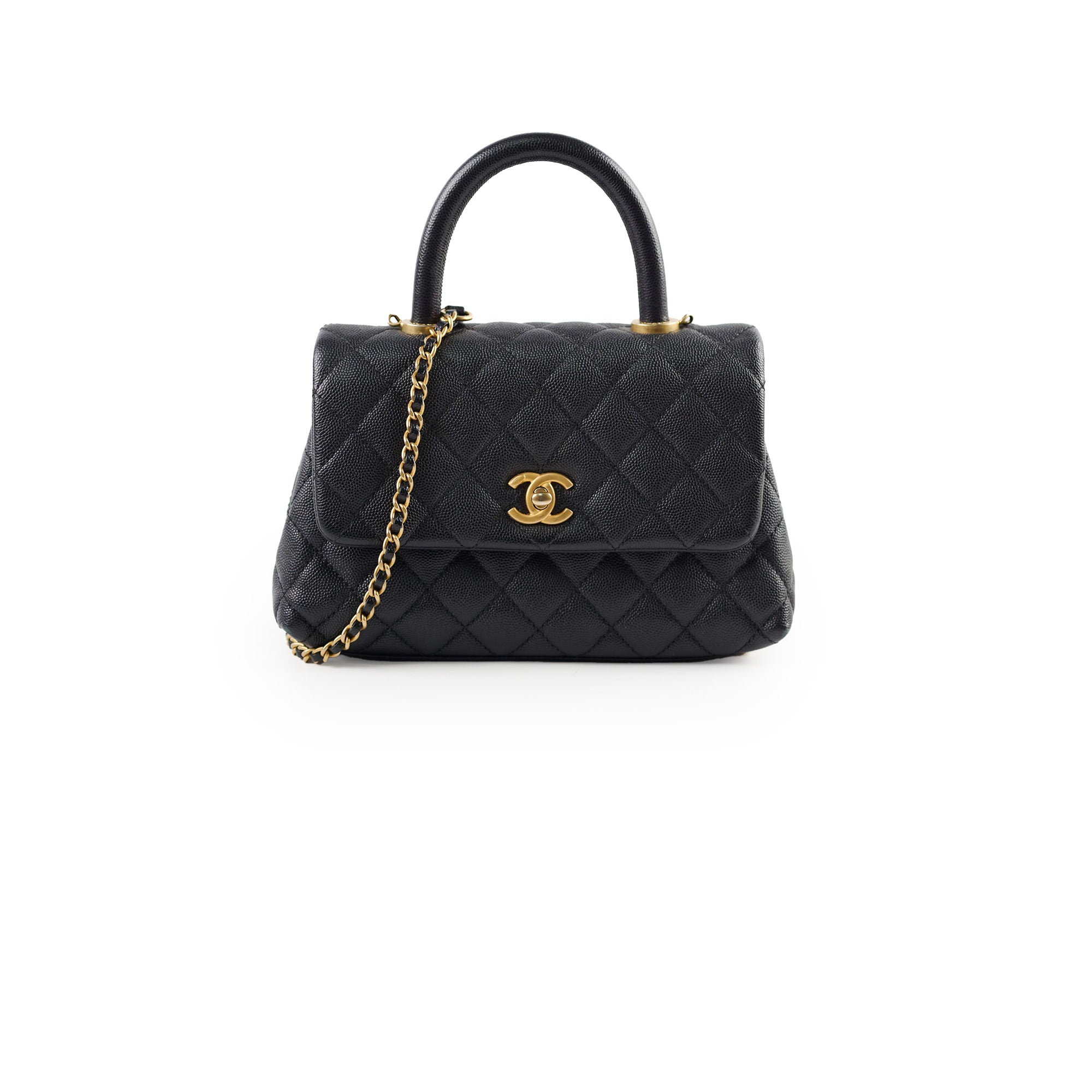 Chanel Small Coco Handle Bag in Black Caviar Leather - Perfect for Evening Events & Luxury Fashion Accessories