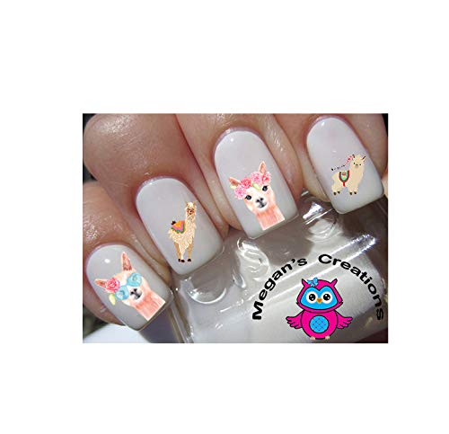 Llama Nail Art Stickers - Waterproof Nail Decals for DIY Manicure - Cute Animal Design Nail Decorations for Women & Girls - Perfect for Parties, Holidays & Everyday Nail Art