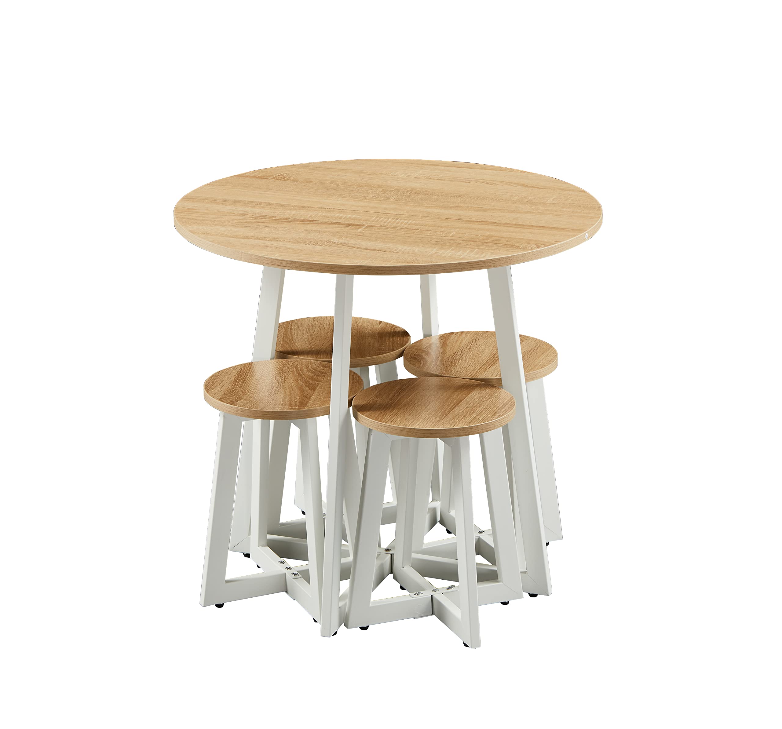 Modern 5-Piece Dining Table Set with 4 Chairs - Solid Wood Kitchen Table & Matching Chairs for Small Spaces - Perfect for Breakfast Nook, Apartment Dining, and Family Gatherings