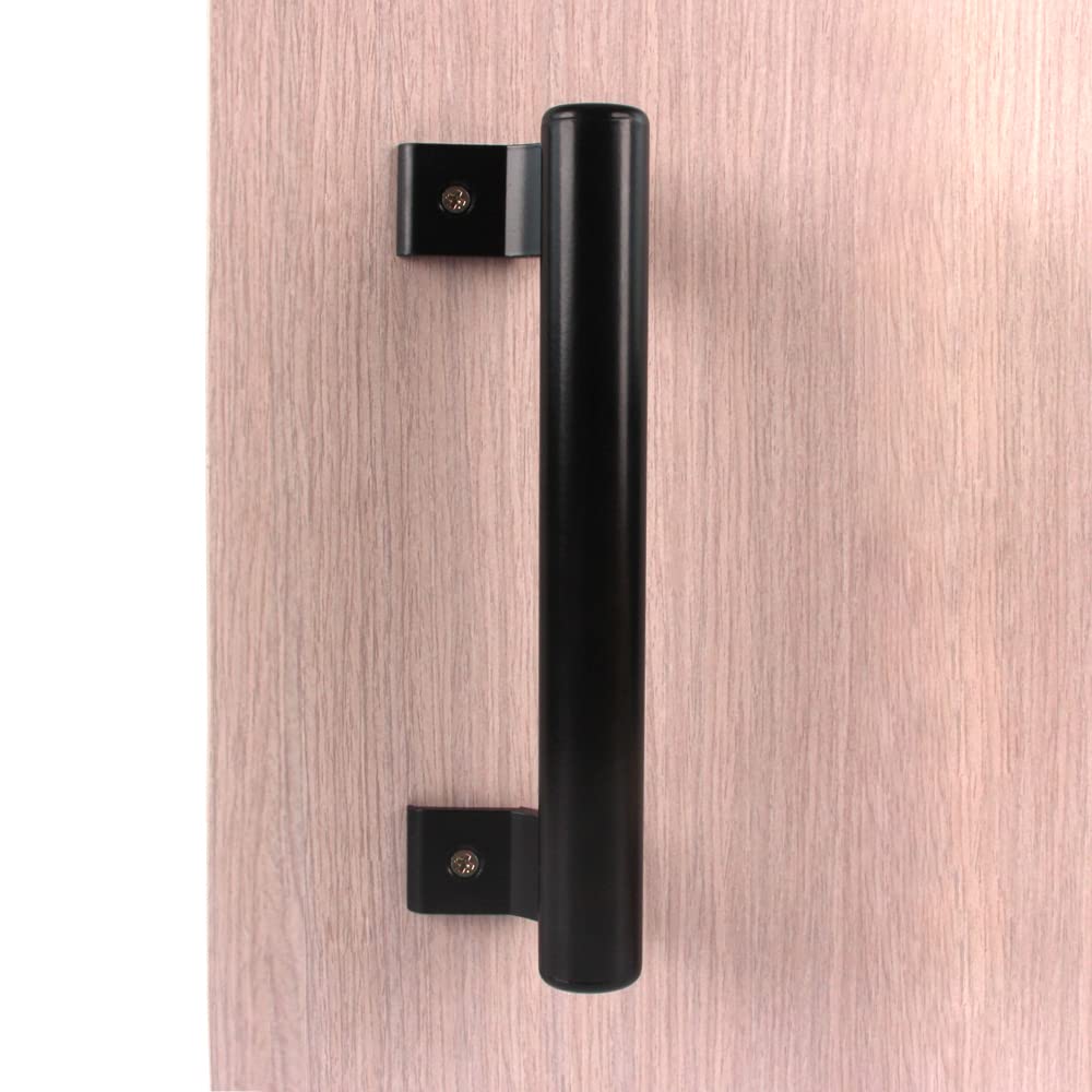 KAFENDA 8-Inch Sliding Door Handle - Modern Black Aluminum Alloy Bathroom & Closet Door Pull - Durable Metal Cabinet Handle for Home, Office, and Commercial Spaces