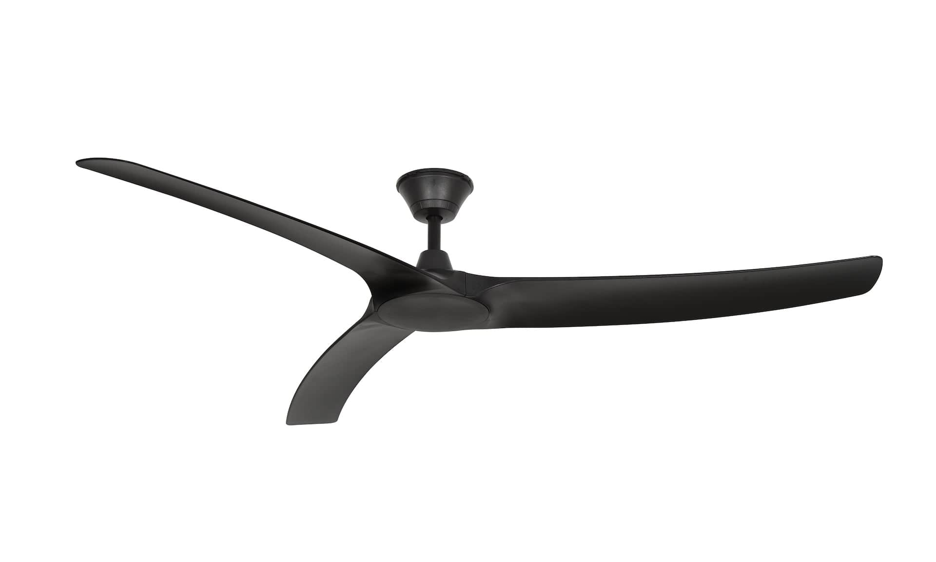 70 Inch DC Matt Black Ceiling Fan with IP67 Waterproof Rating - Quiet & Energy Efficient for Indoor/Outdoor Use in Living Room, Bedroom, Patio & Covered Porch