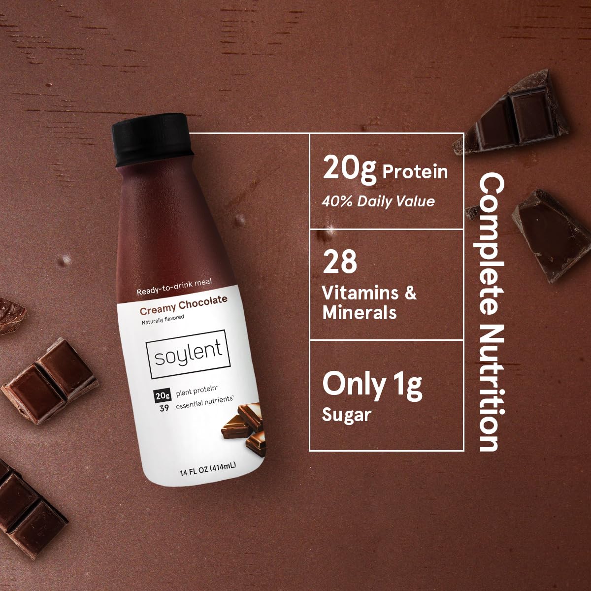 Soylent Meal Replacement Shake Banana Split Bundle - Creamy Chocolate, Banana & Strawberry Flavors, 14oz (36 Bottles) | High Protein Vegan Shakes for Weight Loss, Busy Professionals & On-the-Go Nutrition