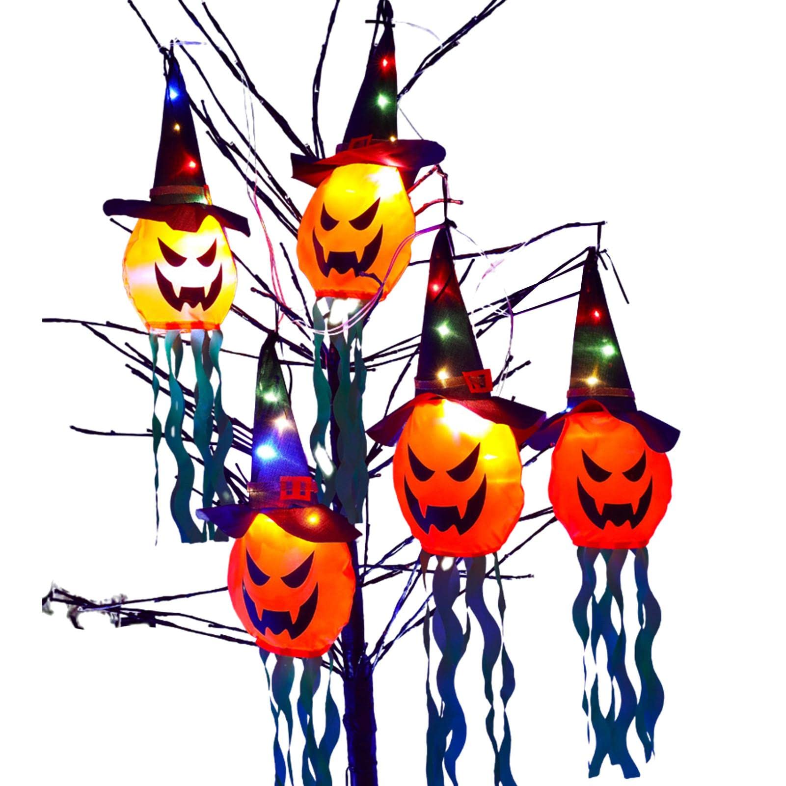 10 Pack Waterproof Halloween Pumpkin Lights - Indoor & Outdoor Decor for Shop, Table, Garden, Mantel, Fireplace, Door Frame, Party - Perfect for Halloween, Thanksgiving & Fall Decorations
