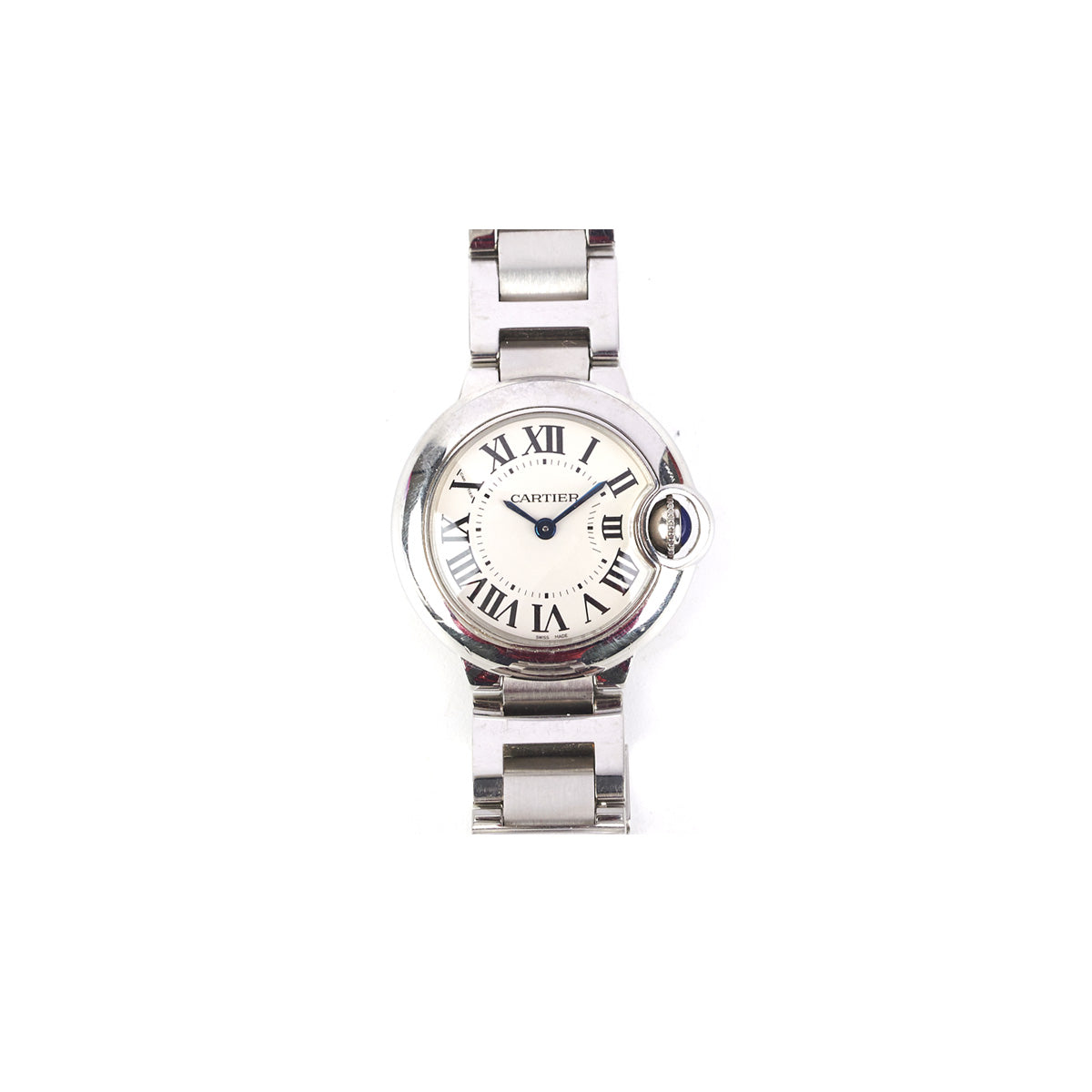 Cartier Ballon Bleu 28mm Women's Watch - Luxury Stainless Steel Quartz Wristwatch with Silver Dial & Roman Numerals - Perfect for Business, Gala Events & Special Occasions