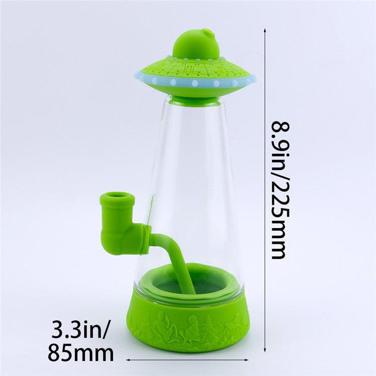 Premium UFO Silicone Glass Space Bong - Portable & Lightweight Water Pipe for Smooth Smoking - Perfect for Travel, Camping, and Home Use