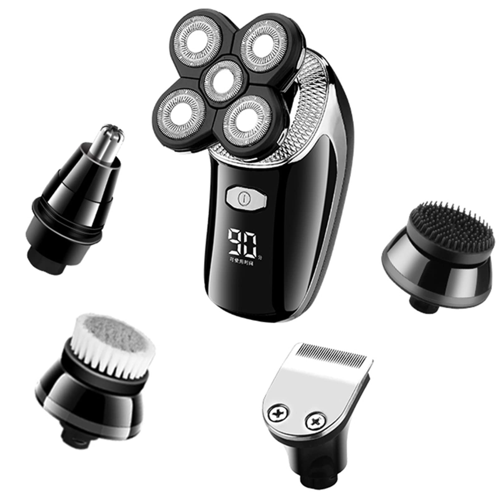 Professional 5-in-1 Electric Razor for Men - Rechargeable Wet & Dry Shaver with Beard Trimmer & Facial Grooming Kit | Perfect for Travel, Home Use & Daily Shaving Routine