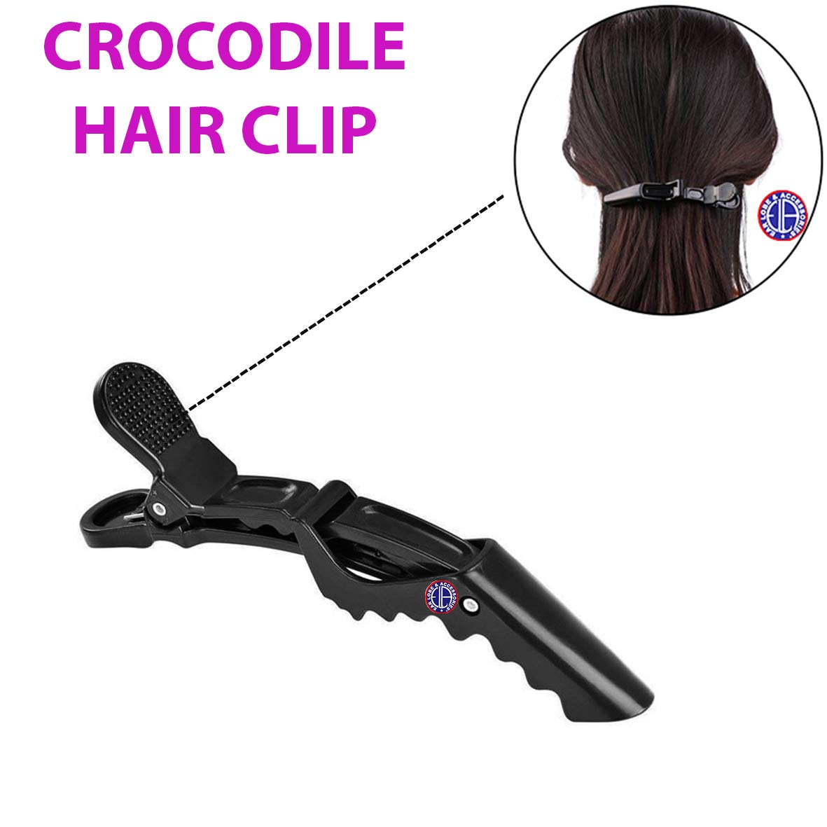 Ear Lobe & Accessories Combo Pack - 1pc Face Sponge & 2pcs Crocodile Hair Clips for Makeup, Hairstyling & Beauty Care | Perfect for Salon, Home & Travel Use