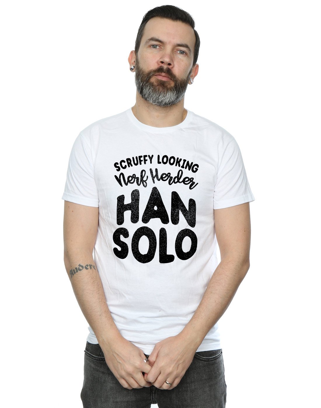 Star Wars Han Solo Legends Tribute T-Shirt for Men - White Cotton Graphic Tee, Medium Size | Casual Wear, Cosplay, Movie Fan Gift, Everyday Outfit