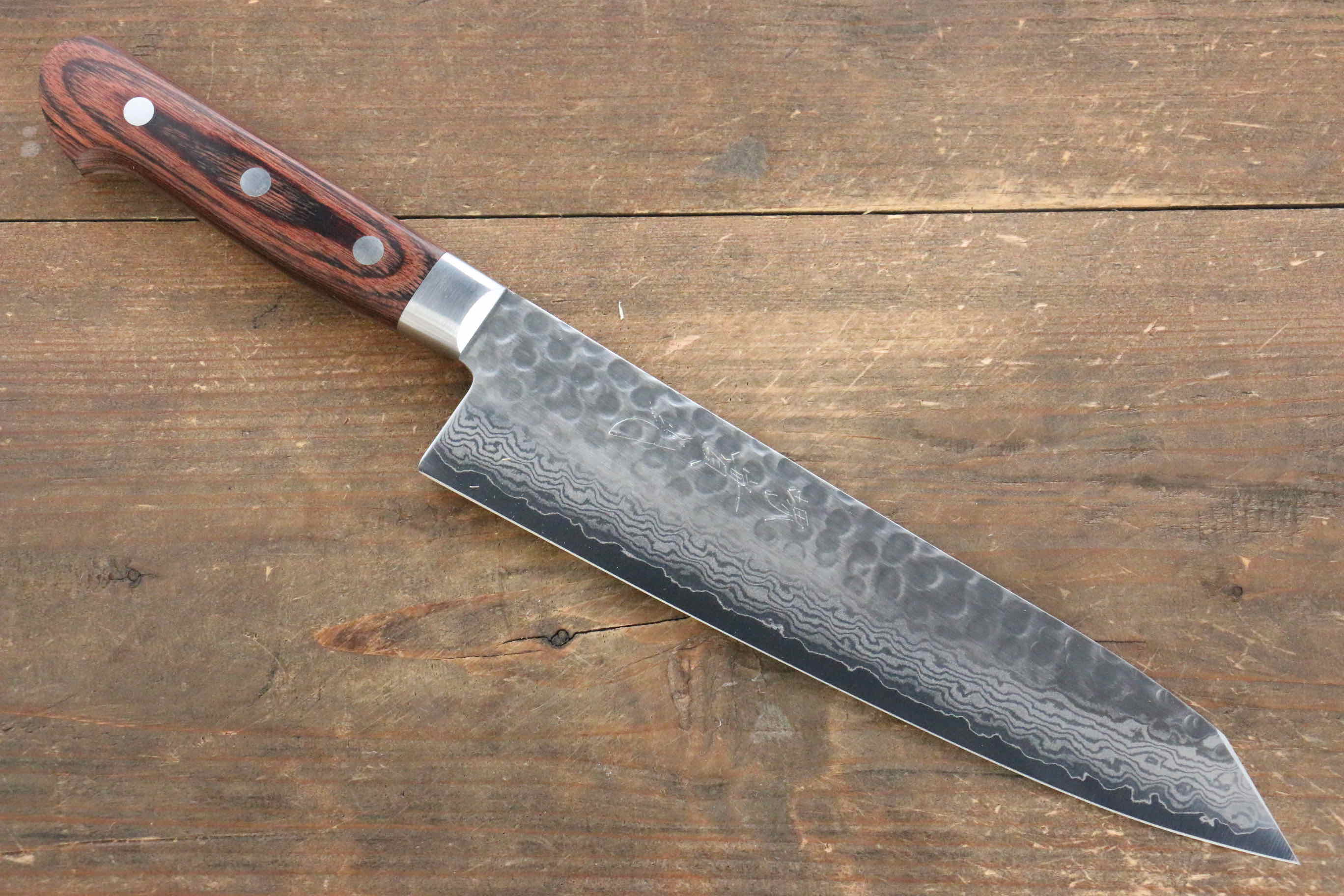 Premium Jikko VG10 17-Layer Kiritsuke Gyuto Japanese Chef Knife - 200mm Mahogany Handle - Perfect for Sushi, Sashimi & Precision Vegetable Cutting