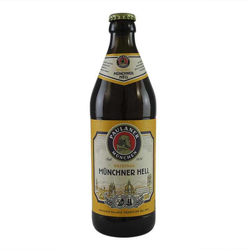 Paulaner Original Munich Lager Beer - 12 Bottles (0.5L each, 4.9% ABV) - Perfect for Oktoberfest, BBQs & Beer Lovers