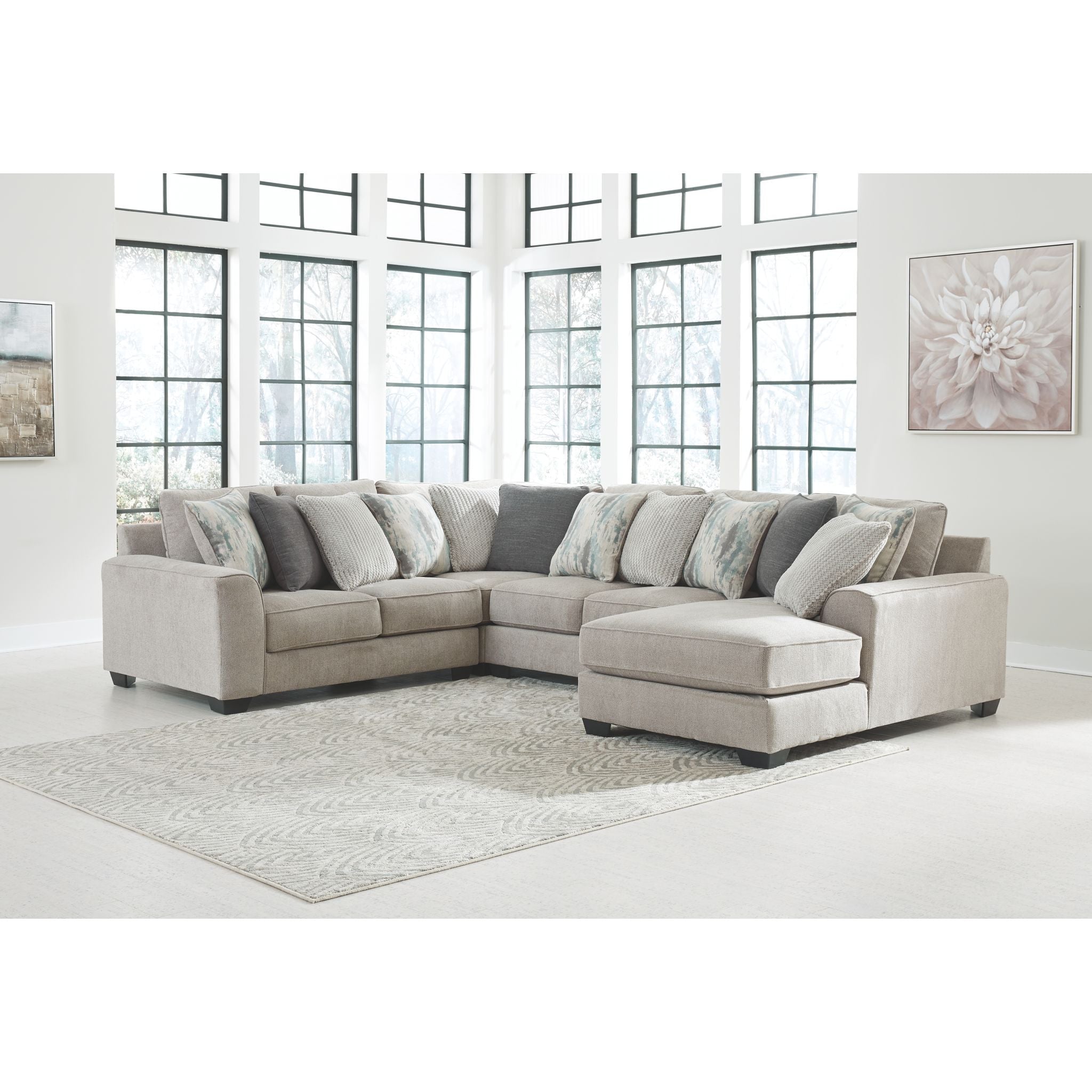 Ardsley 4-Piece Sectional Sofa with Chaise Lounge - Modern L-Shaped Living Room Furniture for Small Spaces & Apartments